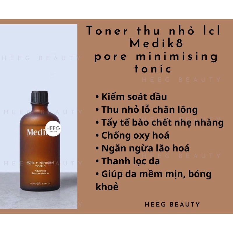 Toner acid thu nhỏ lỗ chân lông Medik8 Pore Minimising Tonic 100ml