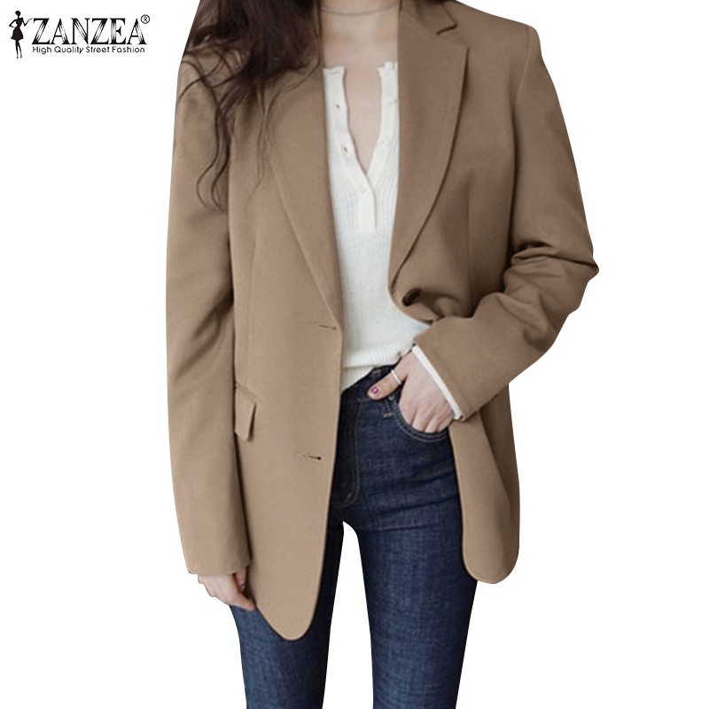 Áo Blazer ZANZEA thiết kế cổ bẻ và hàng nút cài thời trang công sở cho nữ