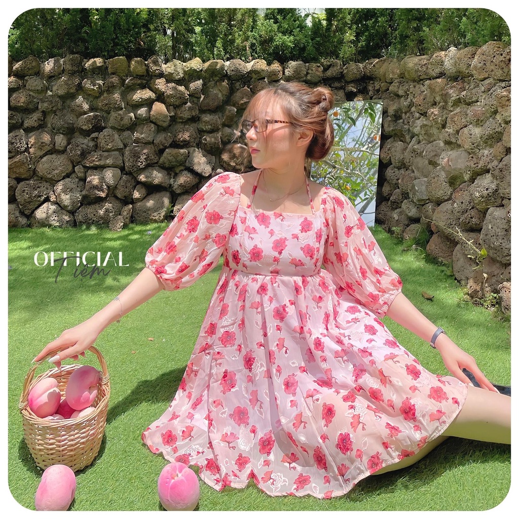 [Hàng mới về] Đầm babydoll hoa tay phồng siêu xinh đi biển/ đi dạo - Bloomy Dress - Tiệm Official | BigBuy360 - bigbuy360.vn