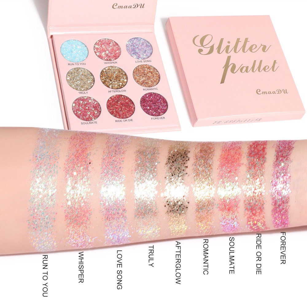 Nhũ mắt kim tuyến Cmaadu trang điểm mắt Glitter pallet | BigBuy360 - bigbuy360.vn