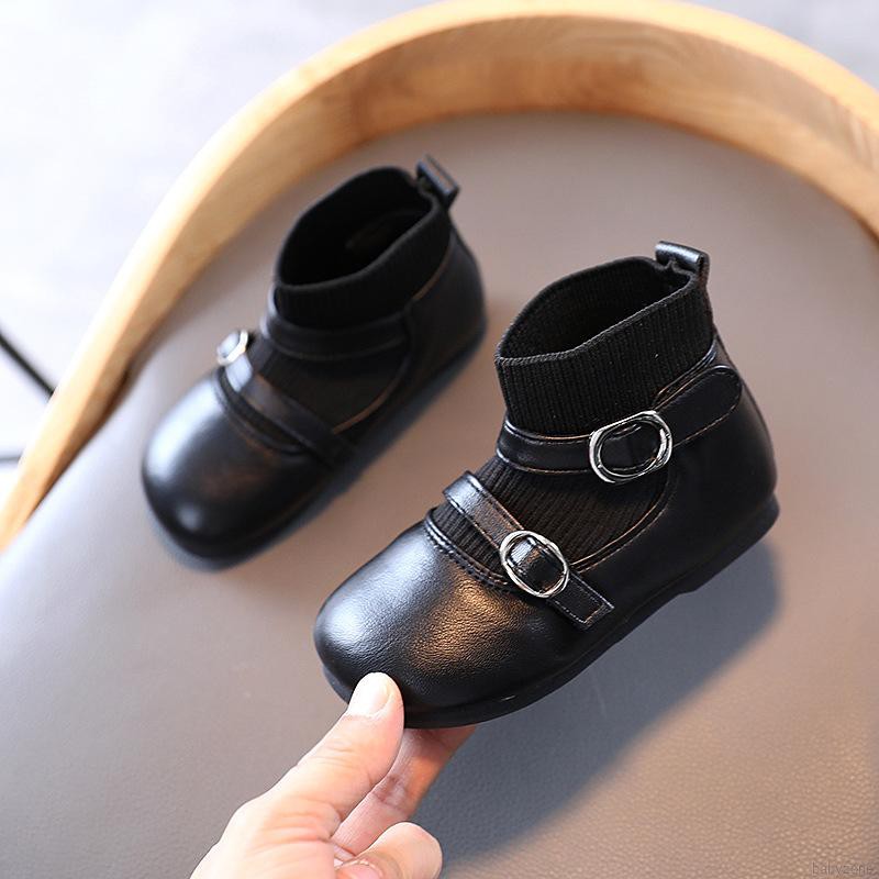 Giày Boot da ấm áp chống trượt thời trang cá tính cho bé gái