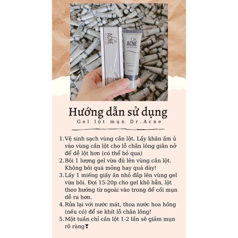 Gel Lột Mụn - DR.ACNE - Hút sạch mụn cám, mụn đầu đen. Thải độc chì- Sáng da