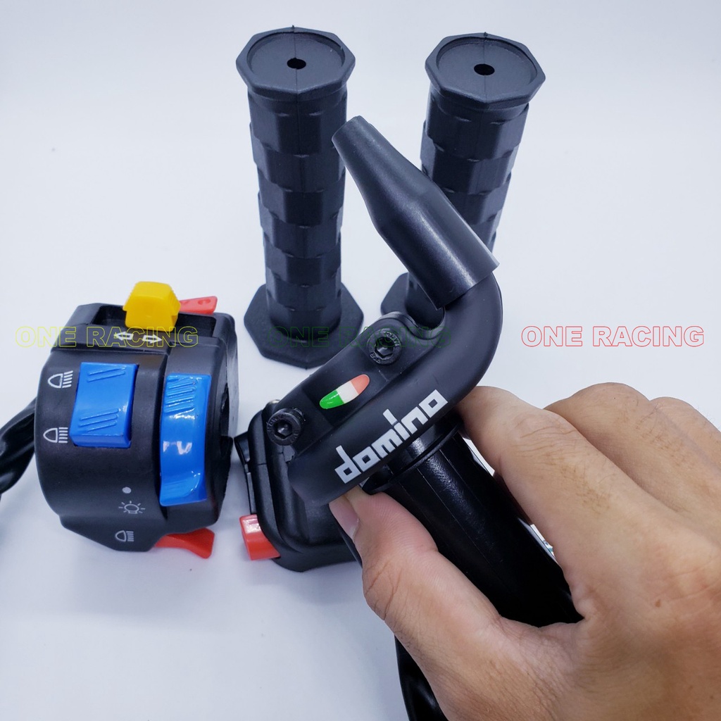 COMBO cùm tăng tốc domino 2 dây ga trên cùm công tắc fz passing 2 bao tay daytona gắn xe máy sirius exciter jupiter...