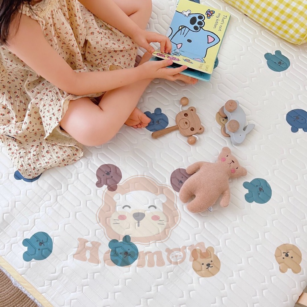 Chiếu Điều Hòa Hermon Kèm Gối Thảo Dược Trẻ Em, Chiếu Hè Thoáng Mát, Mềm Mại, Trải Cũi, Nôi Cho Bé Babibu - CDHH