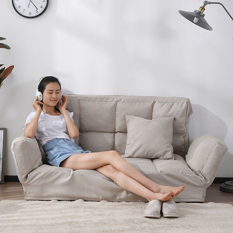 Ghế sofa lười căn hộ nhỏ giường đôi tatami phòng ngủ có thể gấp lại lưới màu đỏ