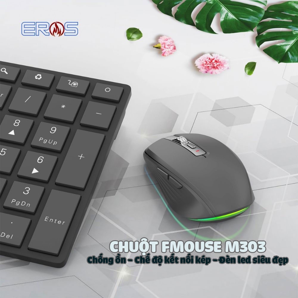 CHUỘT KHÔNG DÂY FMOUSE M303 CHẾ ĐỘ KẾT NỐI KÉP|CHỐNG ỒN|THỜI TRANG