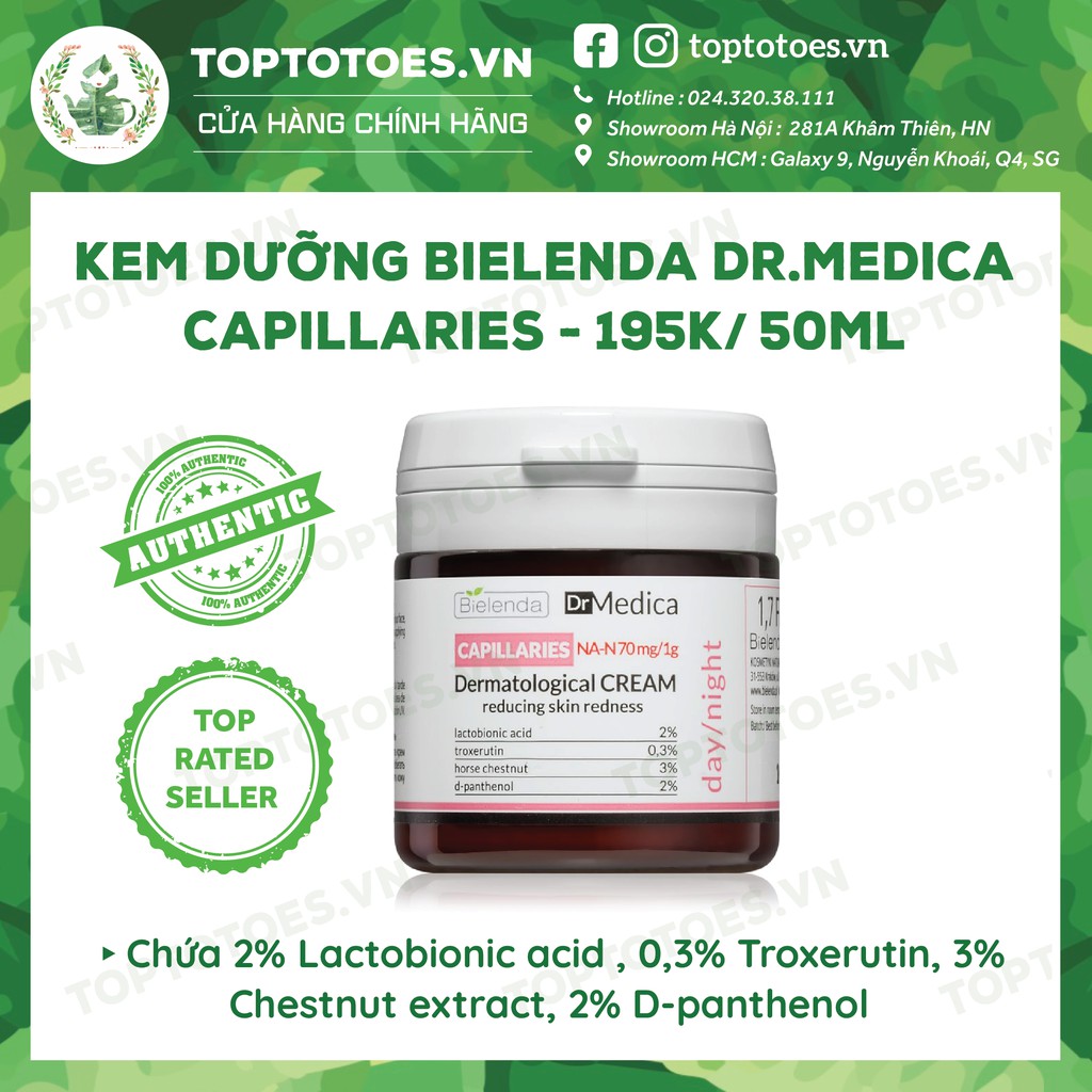 Serum & Kem dưỡng Bielenda Dr Medica Capillaries giảm đỏ, giãn mao mạch