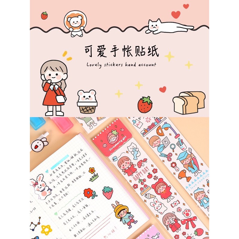 Sticker dài, hình dán trang trí sổ tay, hình dán trang trí