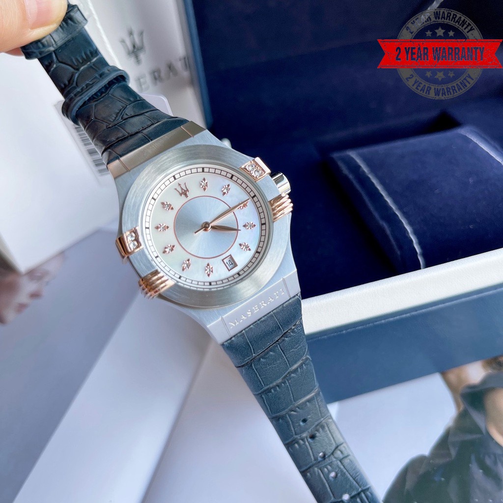 Đồng Hồ Nữ Maserati Potenza R8851108502 Dây Da Màu Đen , Máy Quartz - Pin , Size 35mm