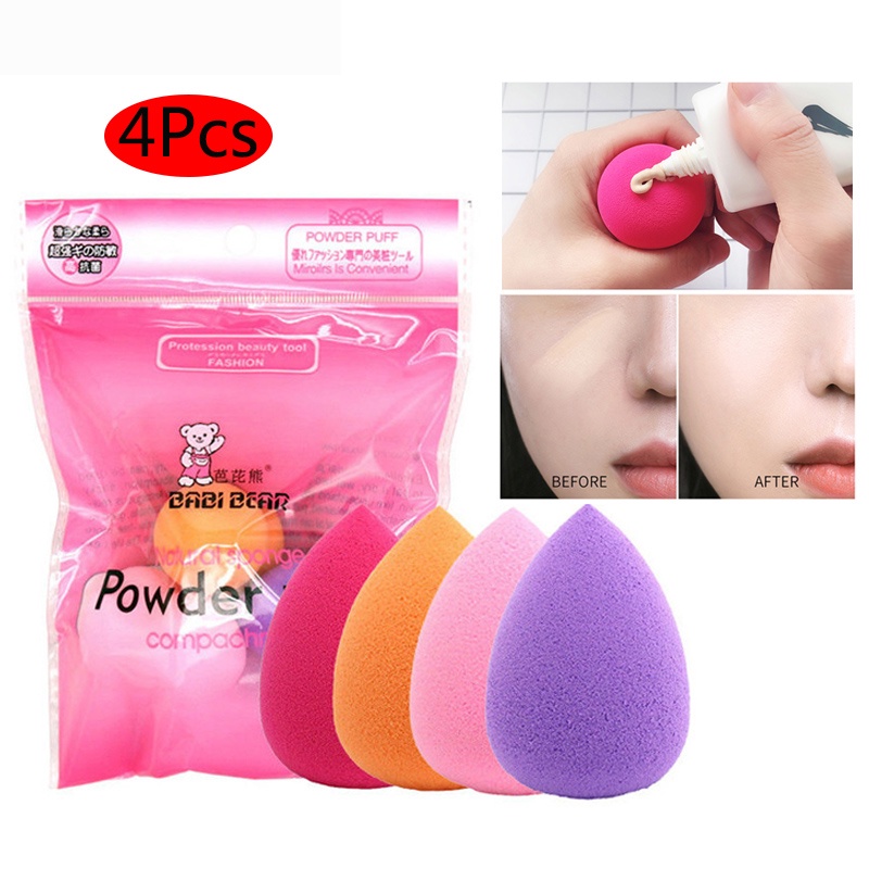 Set 4 Mút Tán Kem Nền Trang Điểm Có Thể Sử Dụng Ướt Và Khô