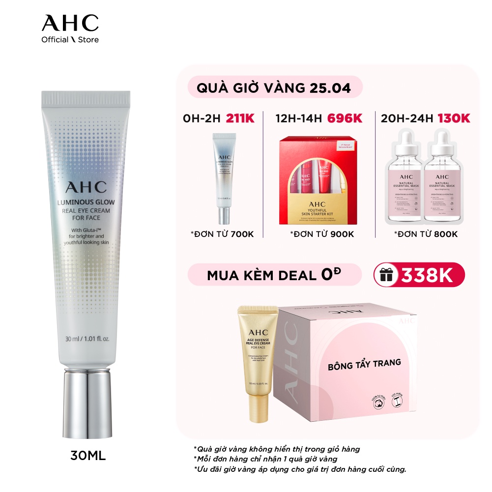 Kem dưỡng mắt AHC Luminous Glow Eye Cream for Face 30ml