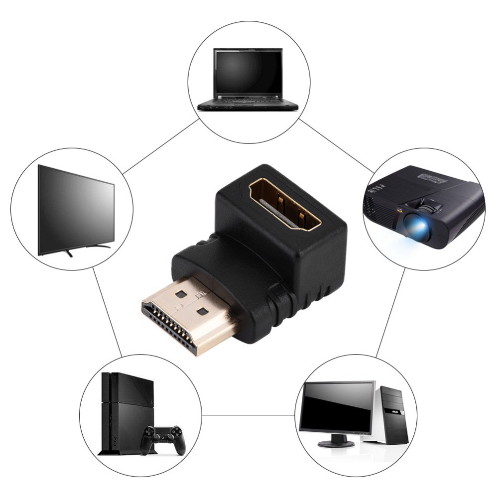 Đầu nối HDMI đổi góc chữ L 1 đầu âm 1 đầu dương Connect Adapter