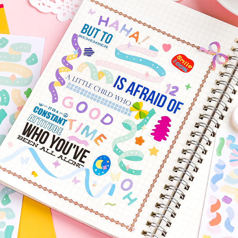 Bộ 3 tờ hình dán họa tiết nhiều màu sắc chuyên dụng để trang trí DIY