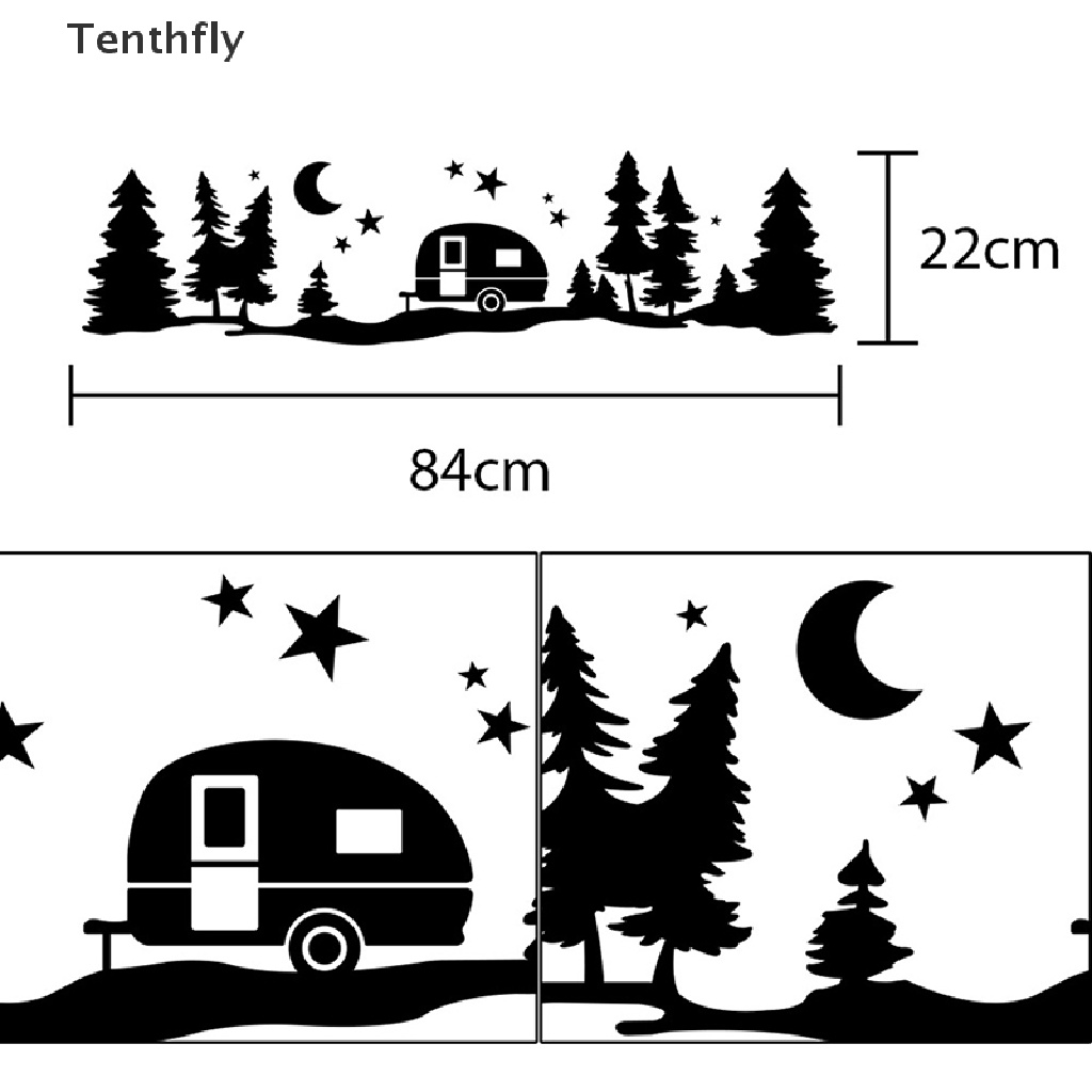 Đề Can Vinyl Hình Cây Rừng Trang Trí Thân Xe SUV RV Van Caravan Offroad Mới