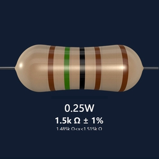 Bộ 100 điện trở màng kim loại 1 / 4w 1% 1.5k ohm 1.5k 0.25w