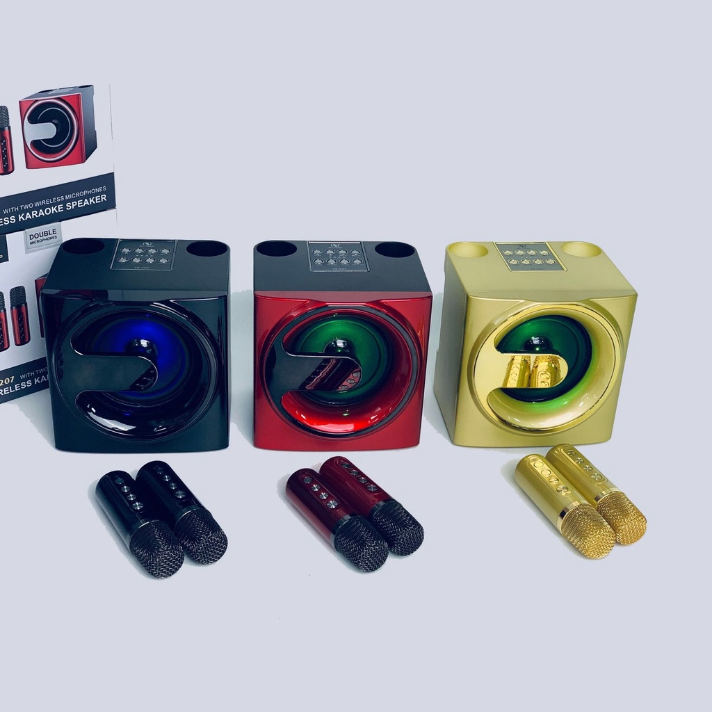 Loa Bluetooth Karaoke YS-207. Tặng Kèm 2 Micro Không Dây, Hỗ Trợ Hiệu Ứng Đổi Giọng. Độ Bền Rất Cao Điều Chỉnh Vang Nhại