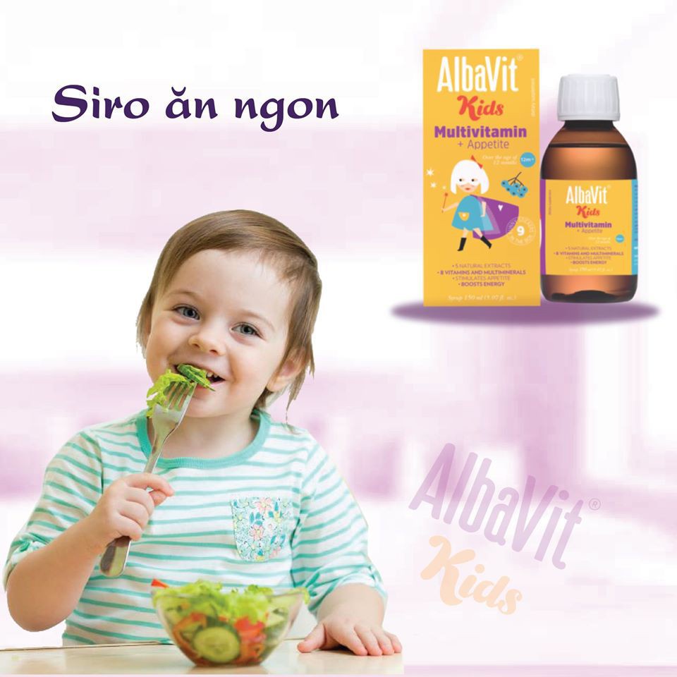 Siro ăn ngon Albavit nhập khẩu Ba Lan – Albavit Kids Multivitamin Appetite Forte 150ml
