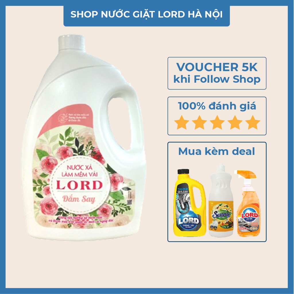 Nước xả vải Lord 3kg hương quyến rũ, nắng mai, đắm say
