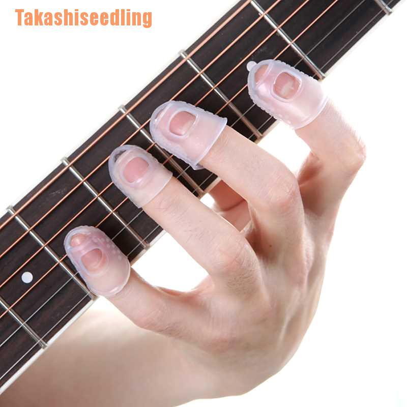 Set 4 Miếng Silicone Bảo Vệ Ngón Tay Khi Chơi Đàn Guitar Bass Ukulele