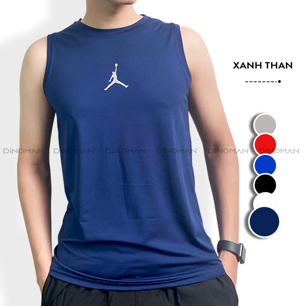 Áo Ba Lỗ Sát Nách Thể Thao DINOMAN Bóng Rổ Thun lạnh Tanktop Co Giãn 4 Chiều 4 Màu