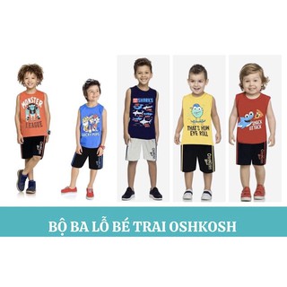 BỘ BA LỖ BÉ TRAI (14-17kg) OSHKOSH [COTTON XUẤT DƯ] SIZE NHÍ