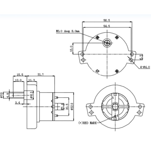 Motor mô tơ giảm tốc mini kèm tay đòn 500 6V - 12V tốc độ chậm 5 - 10 vòng/phút chạy êm - LK0341