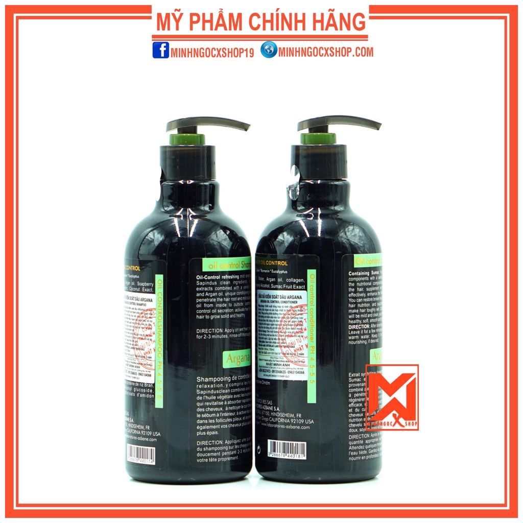 ✅[ ARGANA ] DẦU GỘI XẢ KIỂM SOÁT DẦU ARGANA OIL CONTROL 500ML CHÍNH HÃNG