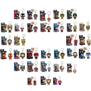 Funko Pop Avengers DC Hero Captain America Iron Man Thanos Keychain Pendant Car Keychain Movie Game Animation Peripheral