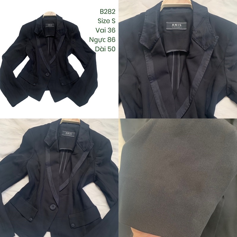 Áo vest/blazer B282 form ngắn 2hand Hàn si tuyển ảnh thật