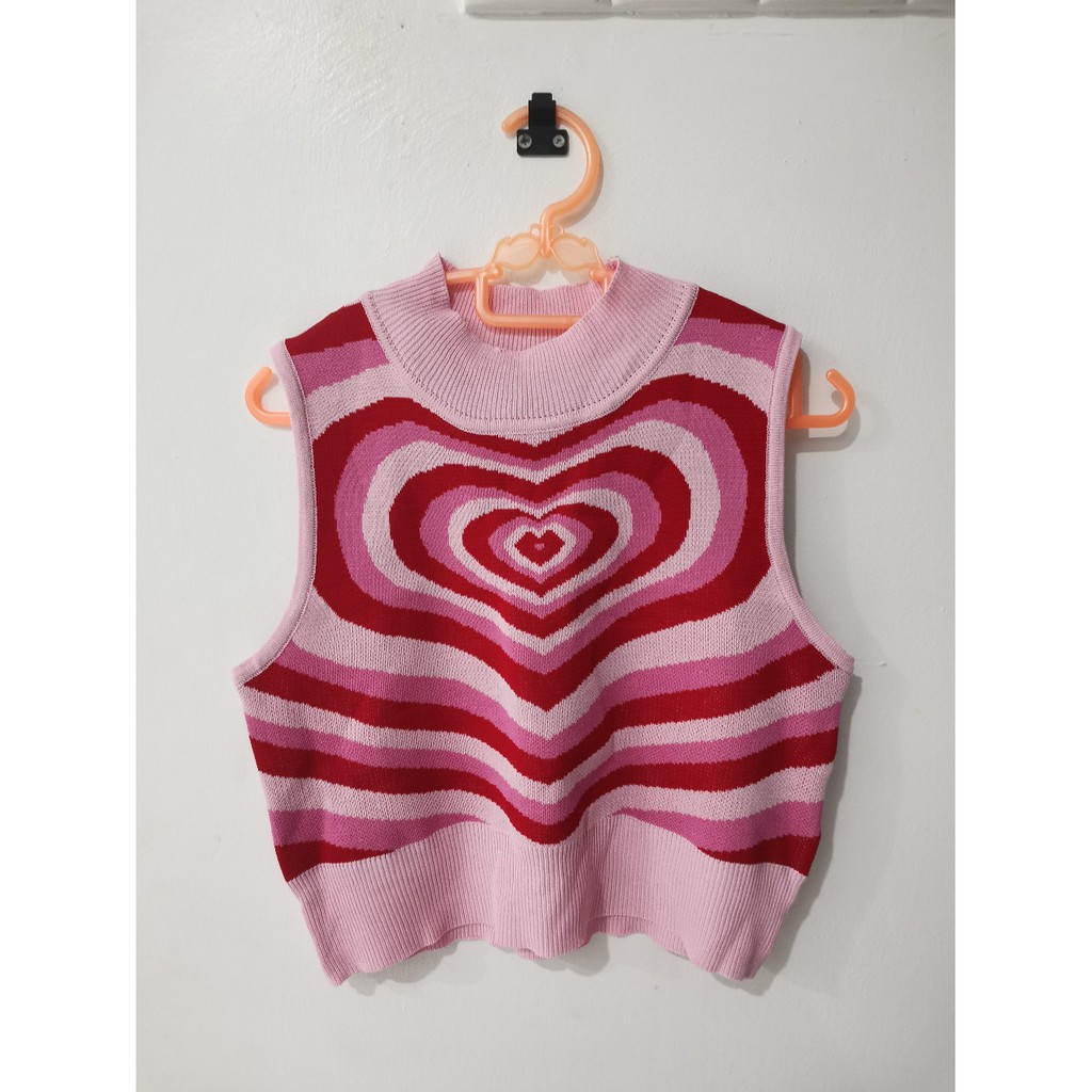 Áo Len Cổ Lọ Không Tay Họa Tiết Trái Tim Thời Trang Cho Nữ | BigBuy360 - bigbuy360.vn