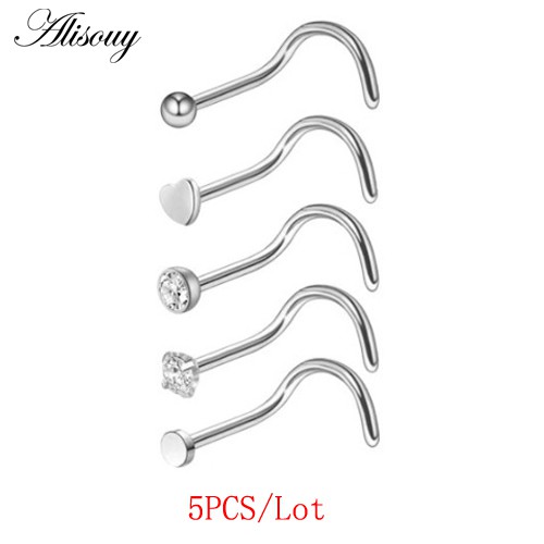 Alisouy Mới 1 Thép 20G Giả Mũi Nhẫn Giả Septum Nhẫn Vòng Nostril Daith Xuyên Kẹp Giả Trên Mũi Nhẫn Oreja Piercings Trang Sức