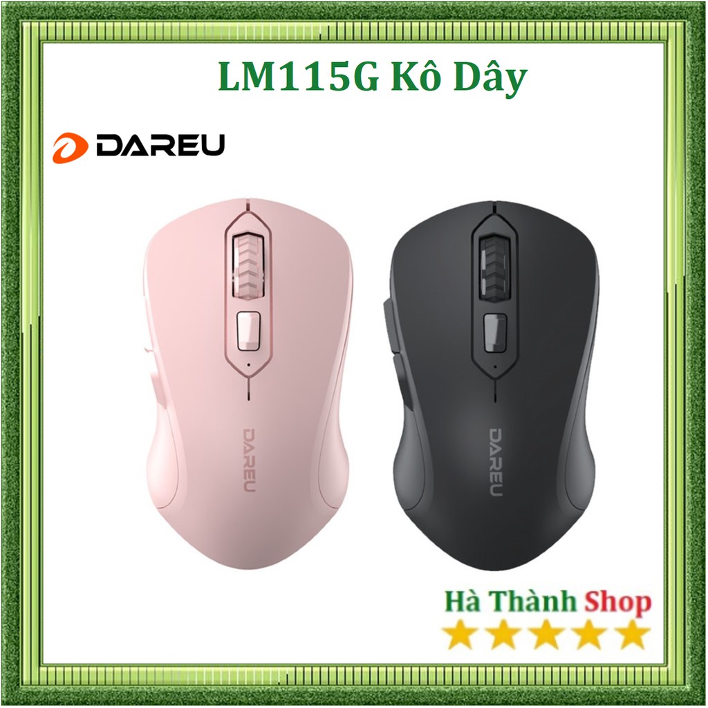 Chuột Dareu LM115G Black/Pink không dây- có nút trợ năng- bắt xa 10m