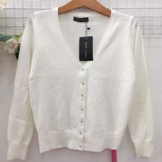 Áo khoác len nút bọc cổ tim 7 nút .