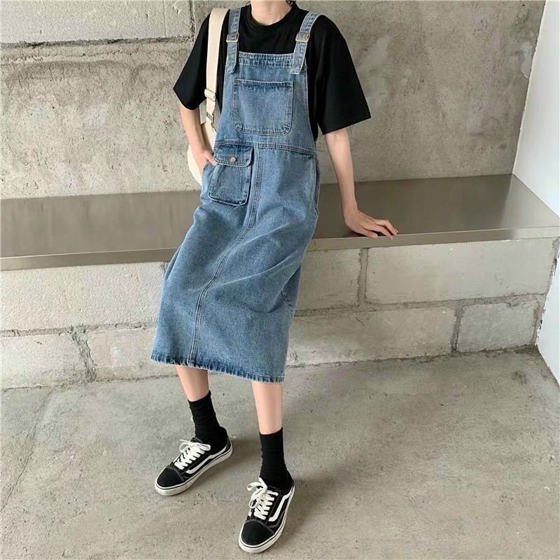 Yếm jean túi lửng style ulzzang siêu đẹp ( hình thật)