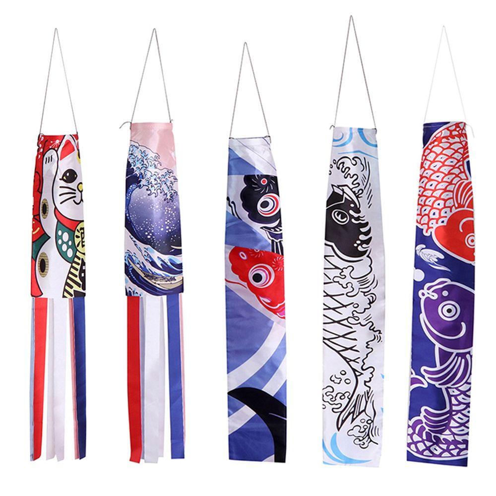 Dây Cờ Treo Trang Trí Hình Cá Phong Cách Nhật Bản 70 / 140cm