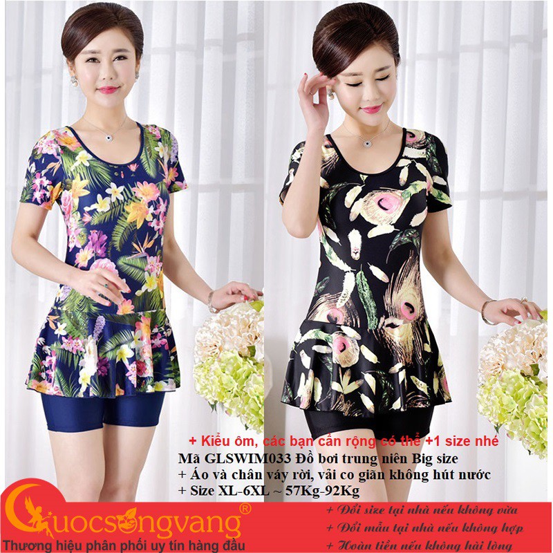 Bộ đồ đi biển nữ big size một mảnh bộ đồ bơi nữ trung niên GLSWIM033 Cuocsongvang | BigBuy360 - bigbuy360.vn