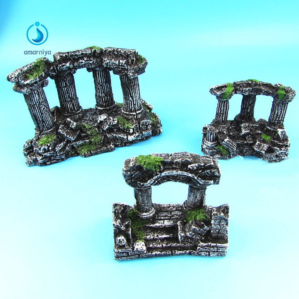 Mô hình cột lâu đài La Mã nhân tạo độc đáo dùng trang trí bể cá