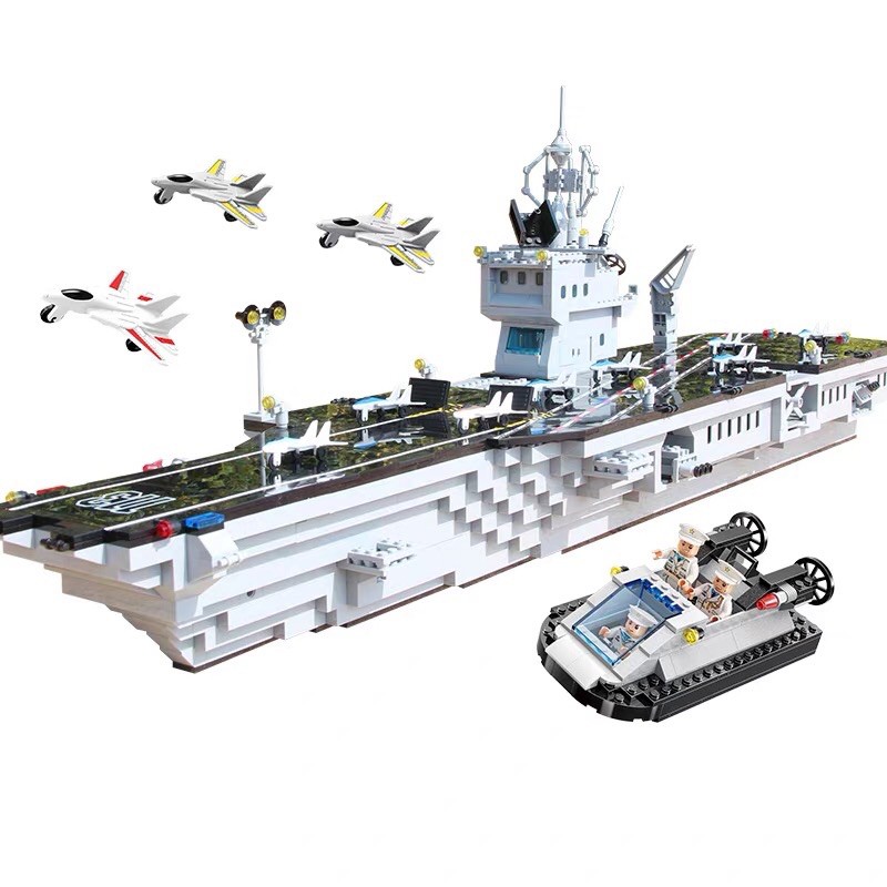 New Design 2021🌟 Lắp Ráp Enlighten QMan 113 Tàu Sân Bay Aircraft Carrier Dài 92cm 🌟