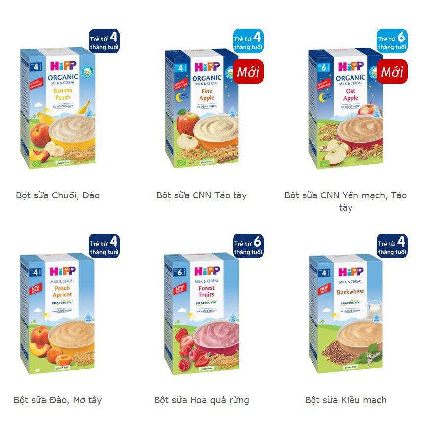 Bột ăn dặm HiPP 250g - Đủ vị