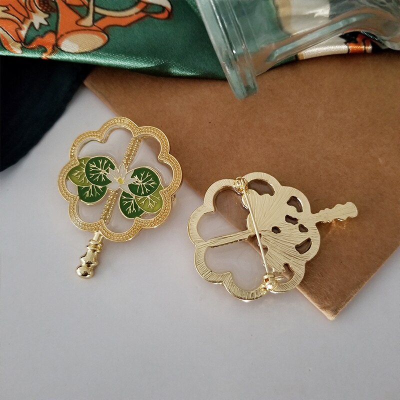 Ghim cài áo hình hoa tráng men cổ điển sành điệu dành cho nữ