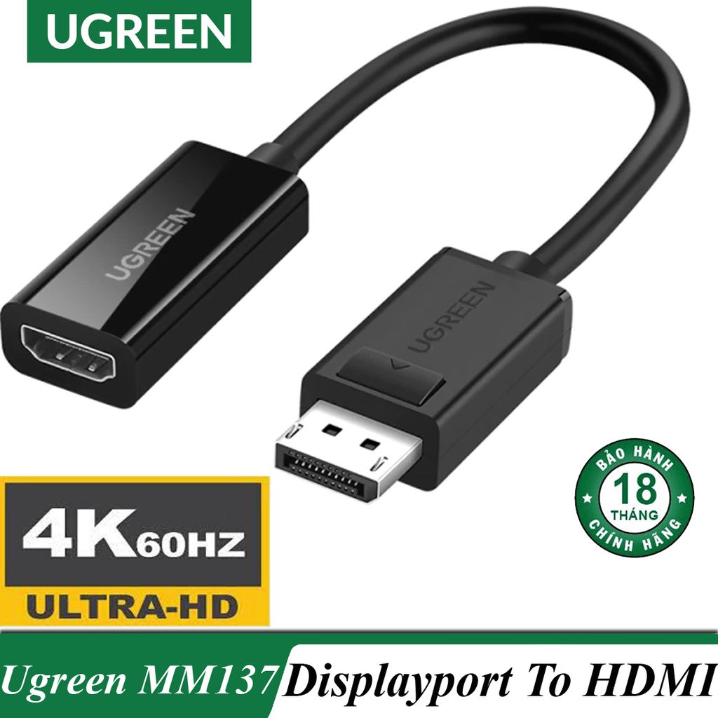 Cáp chuyển Displayport sang HDMI Ugreen MM137 chính hãng