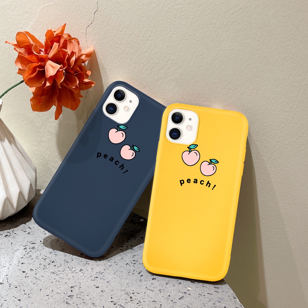 Ốp Điện Thoại Silicon Mềm Hình Quả Đào Cho iPhone 14 13 12 11 ProPromax XS XR XSmax 7 8 + 7Plus 8Plus Plus SE 2020