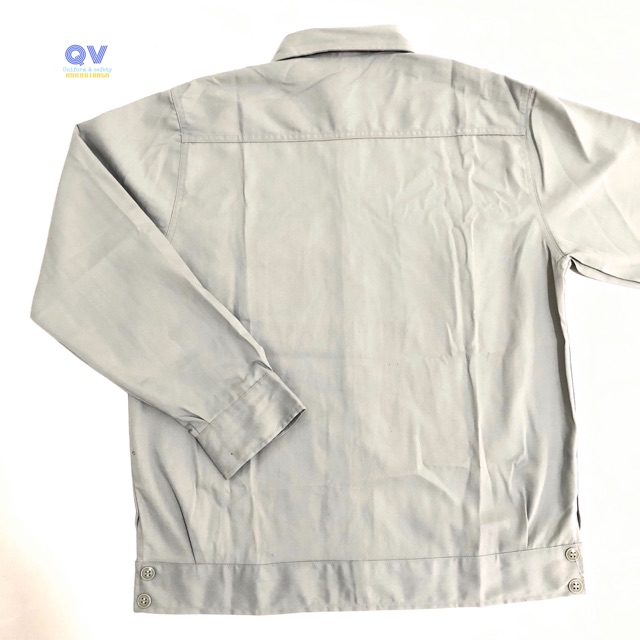 QUẦN ÁO BẢO HỘ LAO ĐỘNG - BỘ QUẦN ÁO CÔNG NHÂN - MÀU GHI - VẢI V21