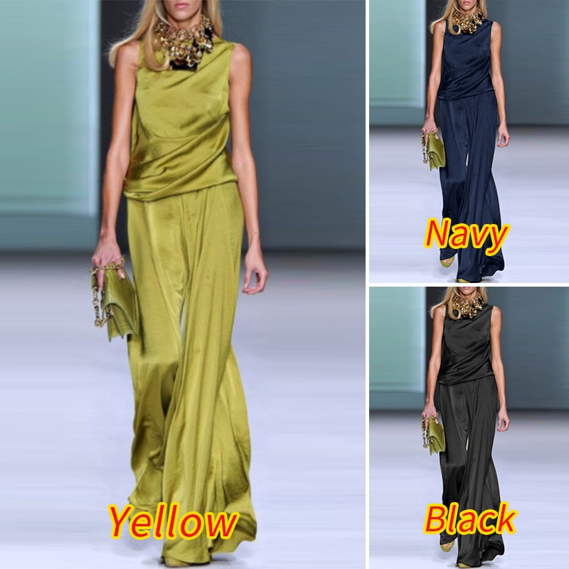 Set quần dài ống rộng và áo thun không tay Zanzea thời trang nữ tính