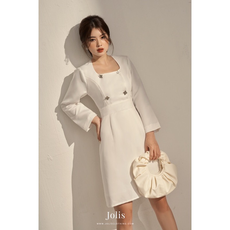 JOLIS - Đầm trắng dài tay Jolipop Dress