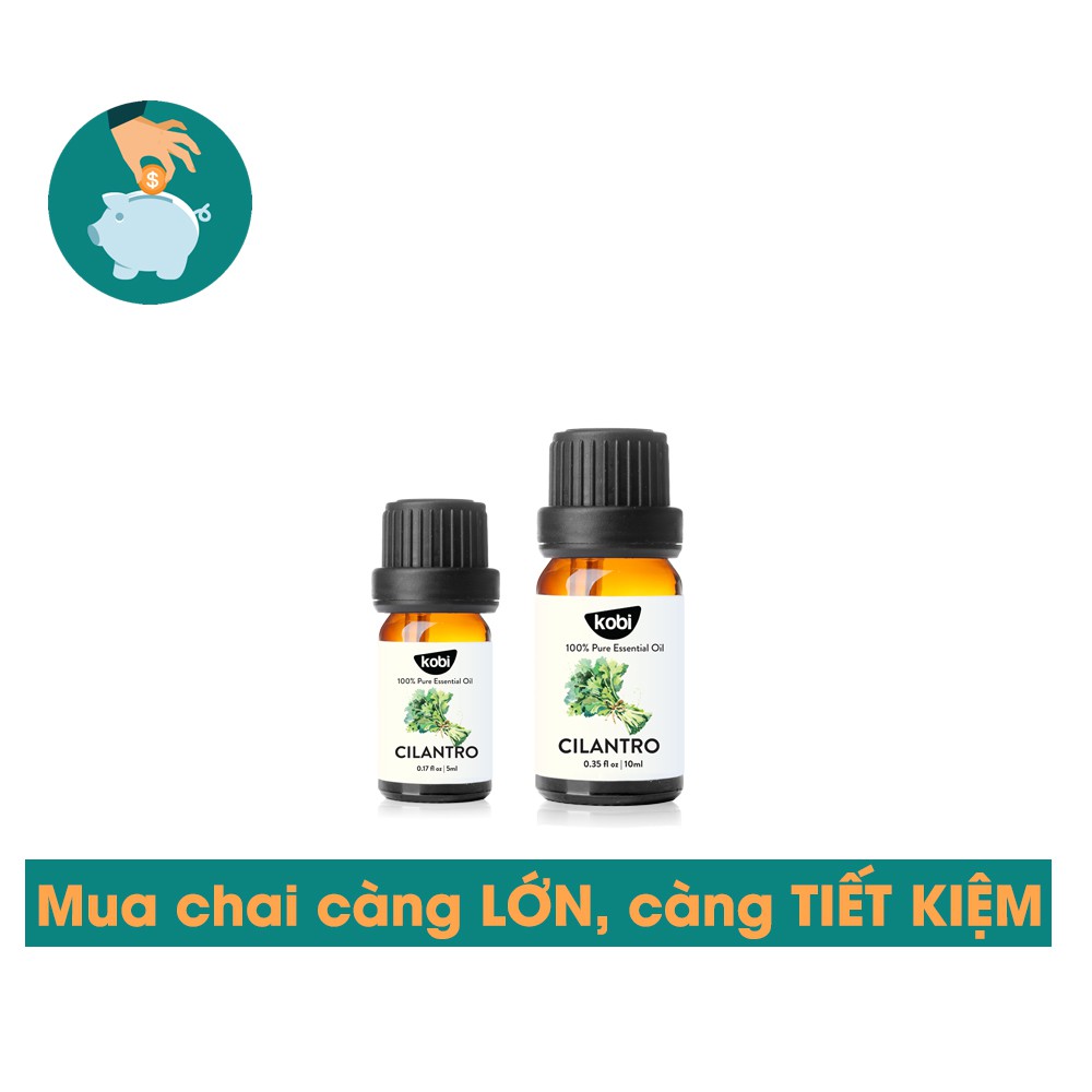 Tinh dầu Mùi Già Kobi Cilantro essential oil giúp khử mùi, giải tỏa căng thẳng, mệt mỏi - 10ml