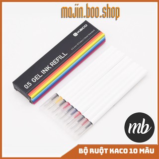 Ruột thay cho bút bi gel KACO PURE bộ 10 màu (Hàng chính hãng)