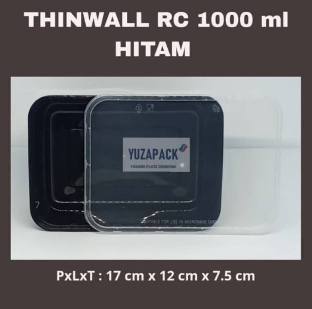 Hộp Nhựa Màu Đen Hình Chữ Nhật Dung Tích 1000ml Dùng Để Đựng Thực Phẩm