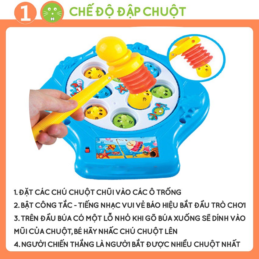 Đồ Chơi Câu Cá Đập Chuột KINPOW 2 in 1 Đa Năng Cho Bé Chơi Được Nhiều Trò