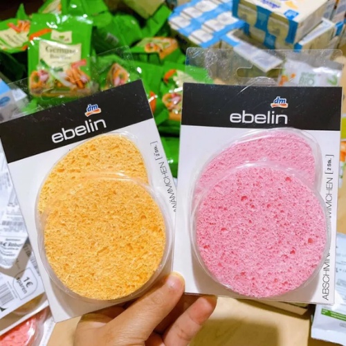Bọt biển rửa mặt Ebelin 2 miếng, hàng chuẩn Đức - Shop Melyca